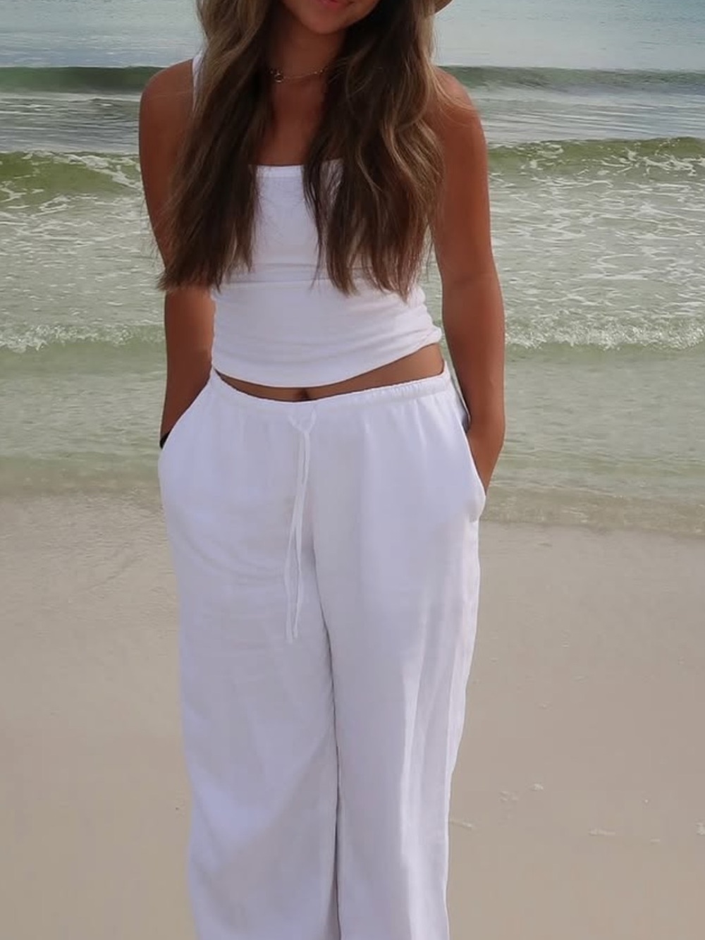 Abercrombie White Linen Pants